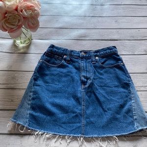 Madewell Cutoff Denim A-line Mini Skirt Size 24